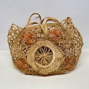Straw Tote Market Bag Handbag Boho Style